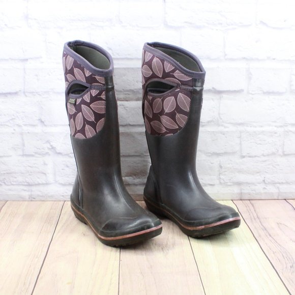 Bogs Plimsoll Leaf Pull on Insulated Rubber Outdoor Boots Size US 8 - Picture 3 of 10